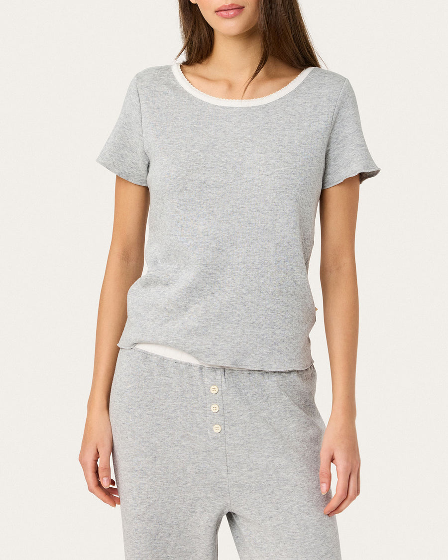 Baby Jean Tee In Heather Pointelle