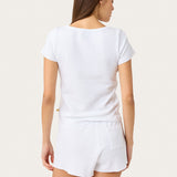 Tate Short in Chalk Pointelle