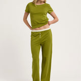 Ellie Pant in Fig Solid