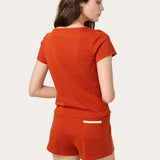 Baby Jean Tee in Rust
