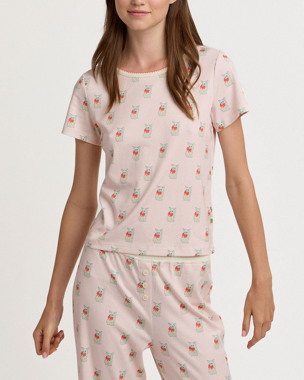 Baby Jean Long PJ Set in Chat Mignon