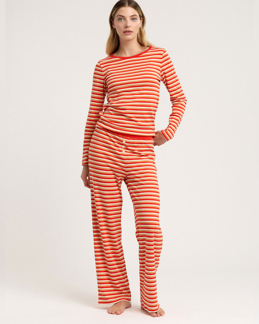 Ellie PJ Set in Cinnamon Stripe