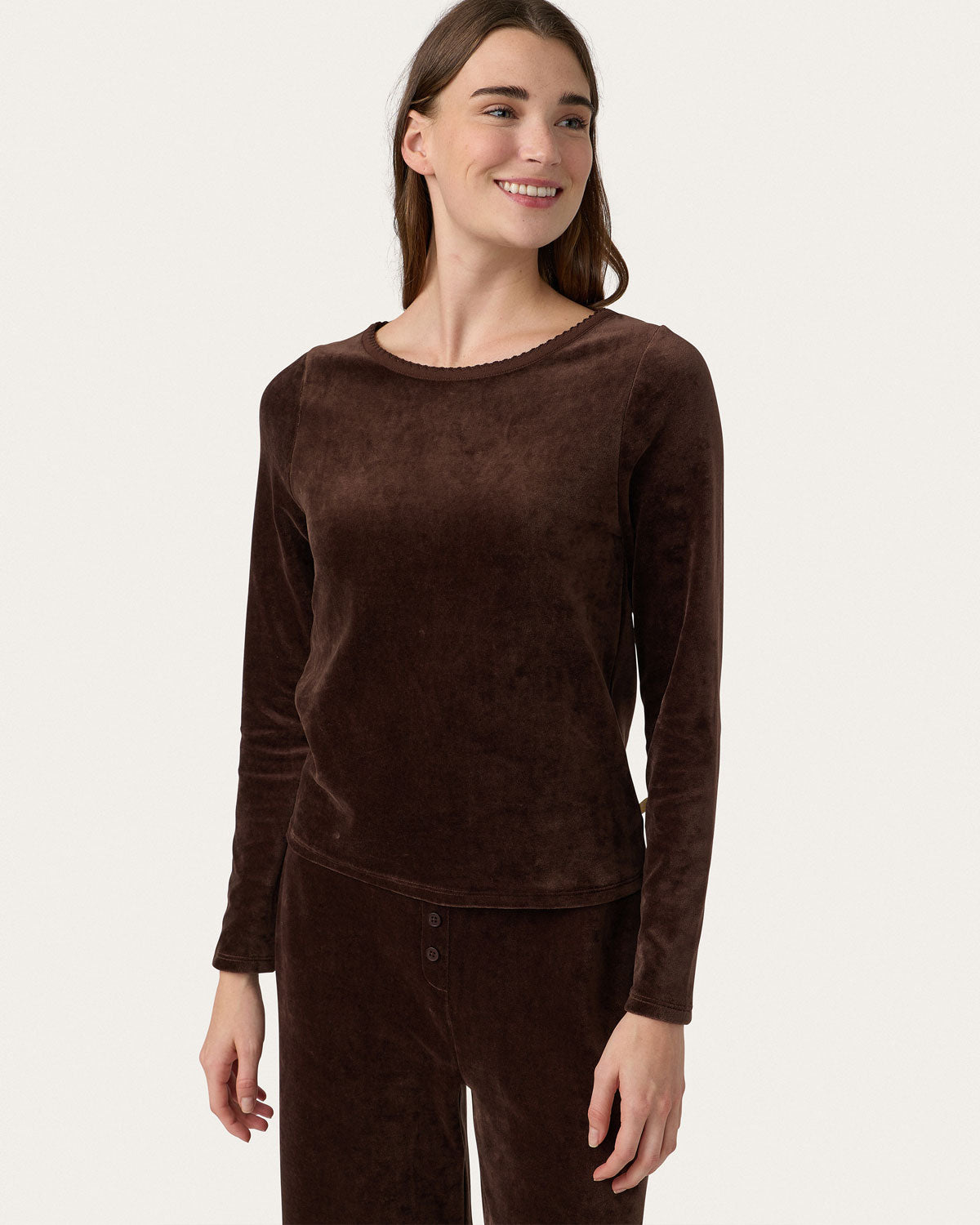 Ellie Lounge Set in Coffee Velour