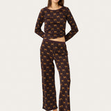 Ellie Pj Set in Lazy Leopards