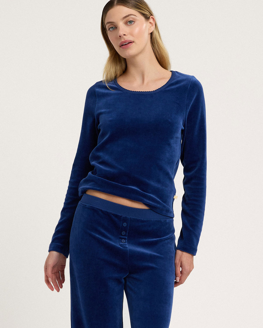 Ellie Lounge Tee in Midnight Velour