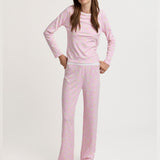 Brunch Long PJ Set in Baby Pink Cloud