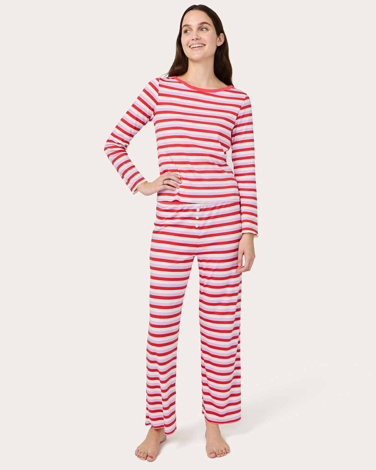 Ellie PJ Set in Poppy Stripe