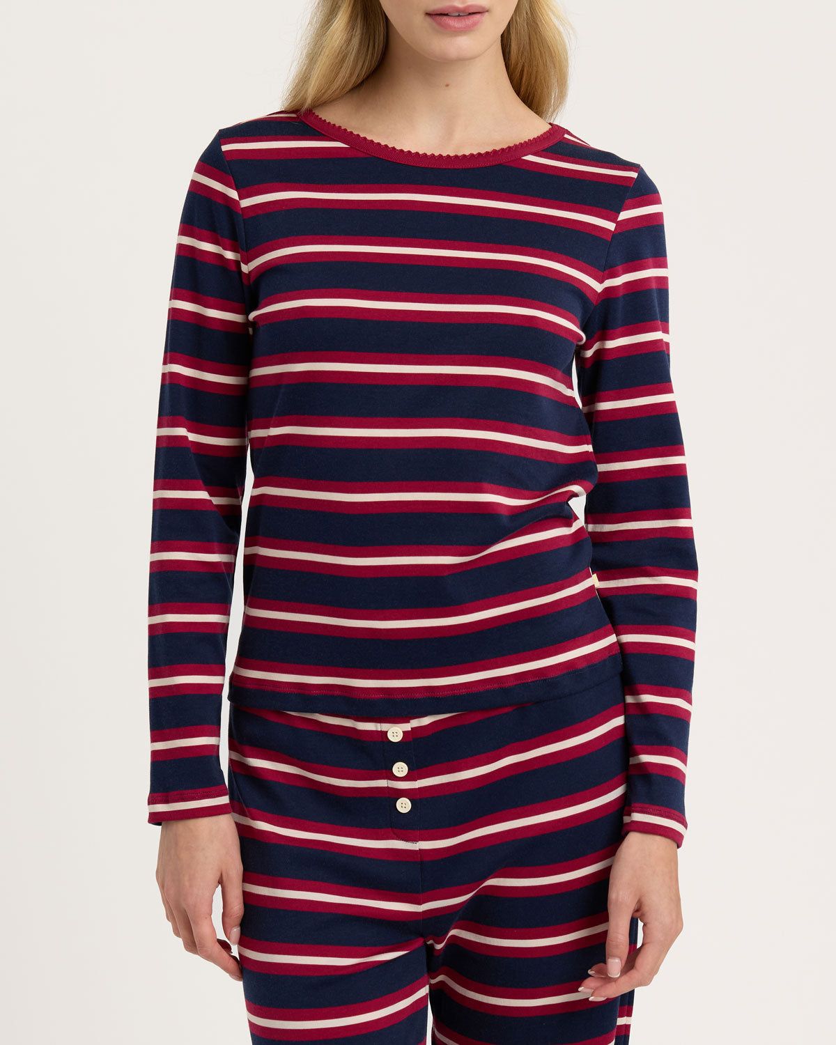 Ellie PJ Set in Rugby Stripe