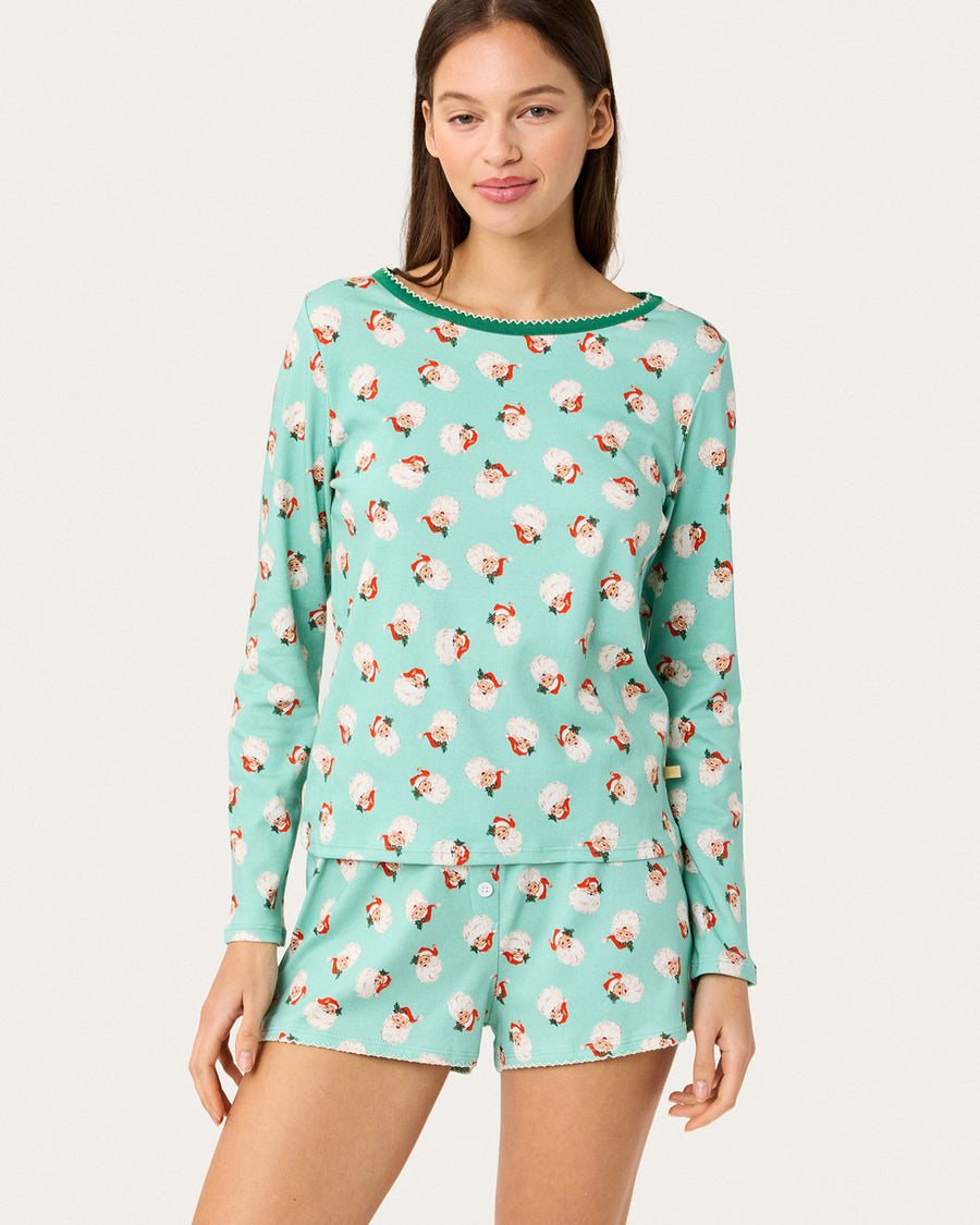 Ellie Shortie PJ Set in Santa Baby