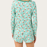 Ellie Shortie PJ Set in Santa Baby