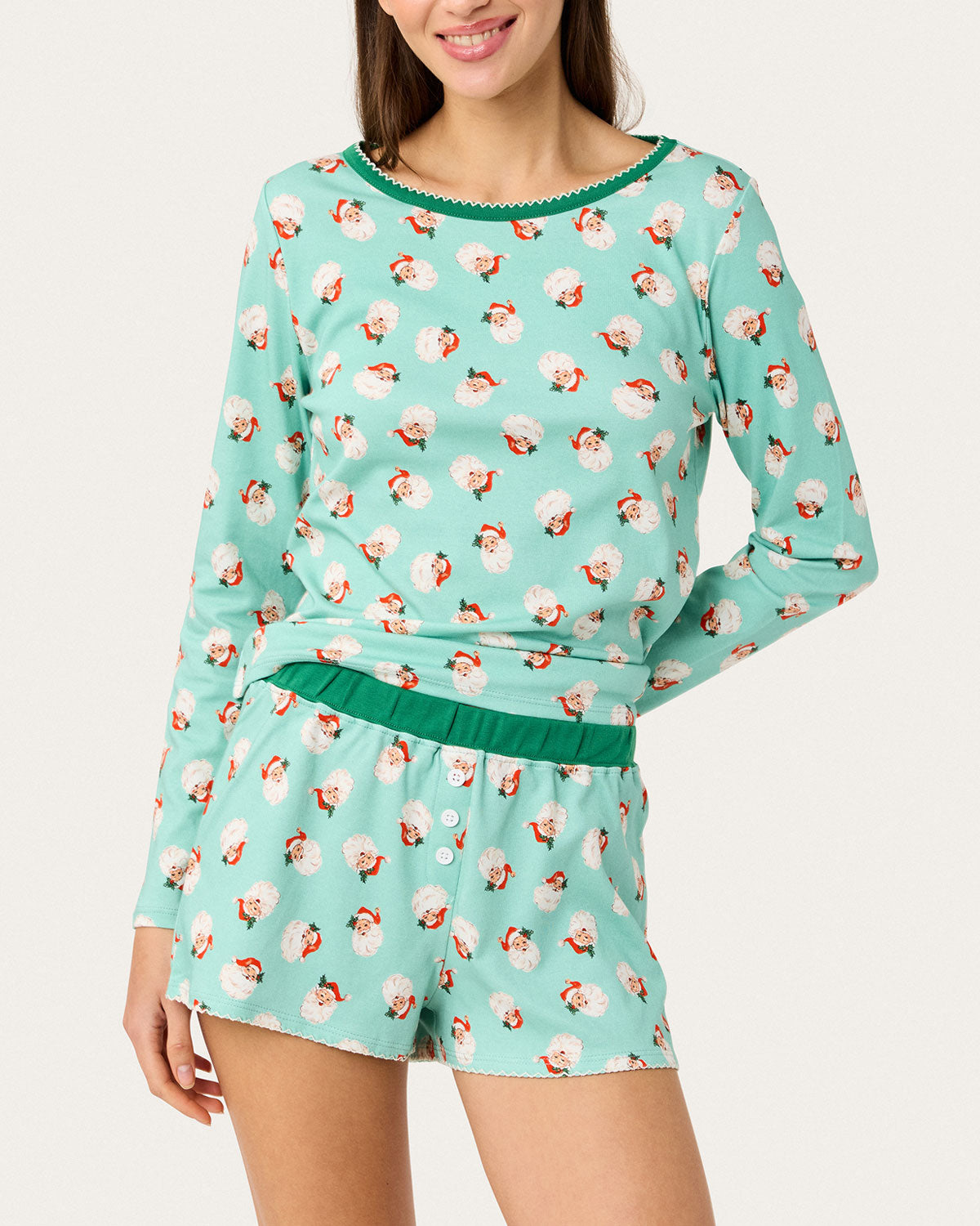 Ellie Shortie PJ Set in Santa Baby