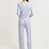 Brunch Long PJ Set in Cloudy Stripe