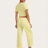 Josie Crop Top in Buttercream