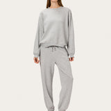 Mae Crew in Heather Pointelle
