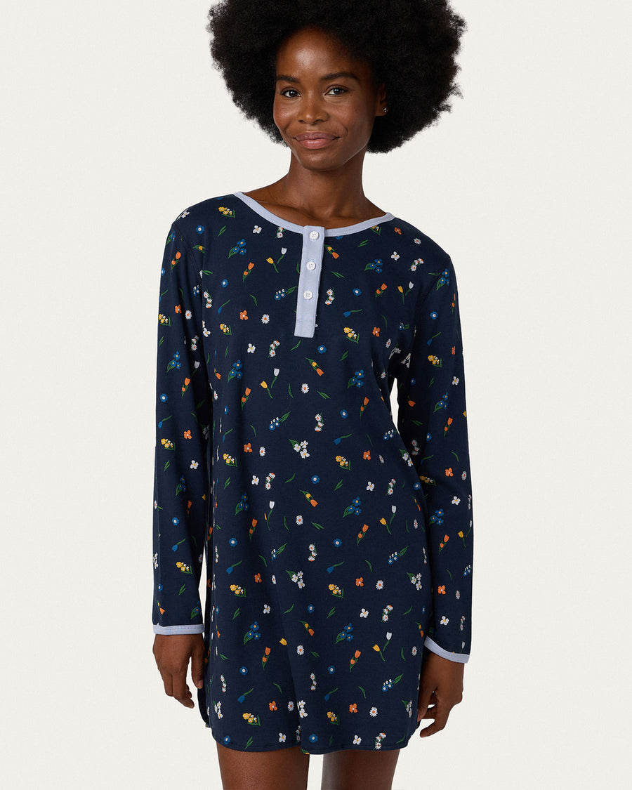Dylan Night Shirt in Bluebell