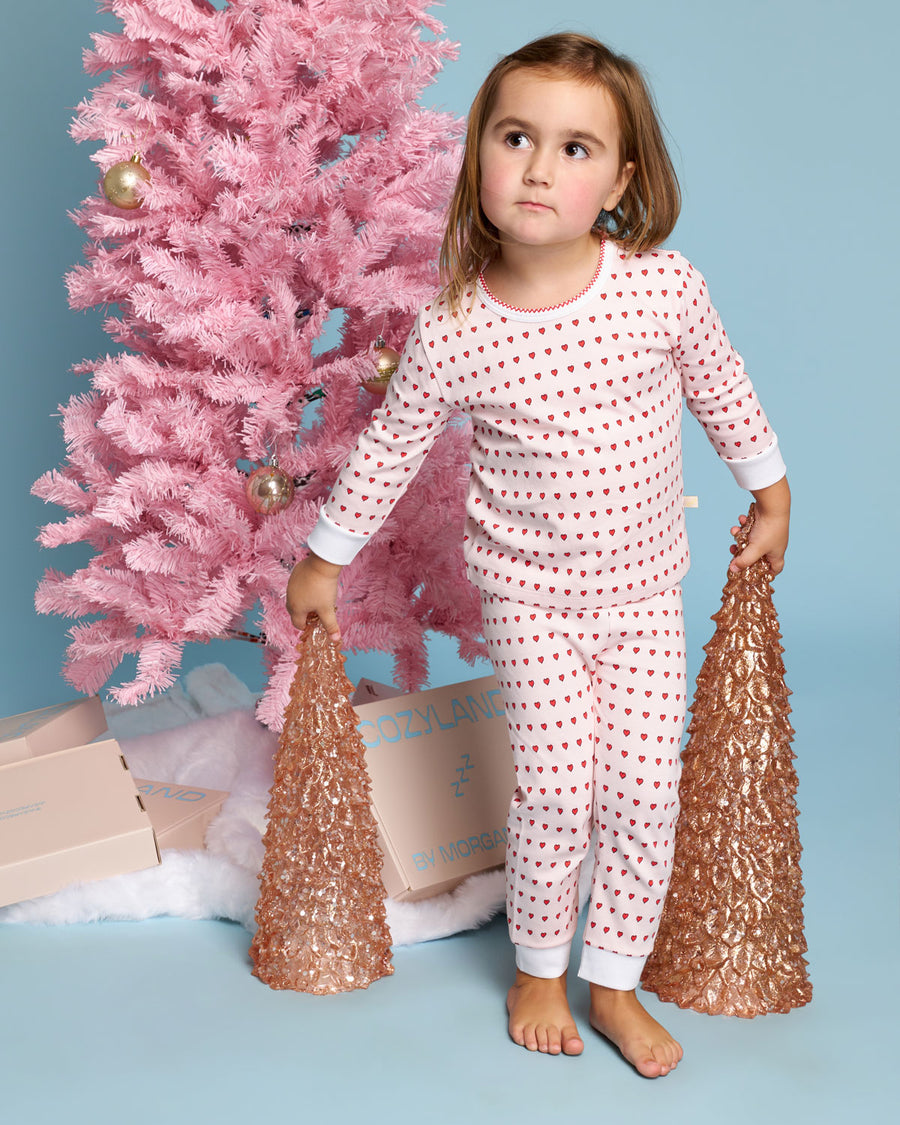 Riley PJ Set in Floating Hearts