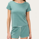 Suzie Pajama Set in Sage/Air