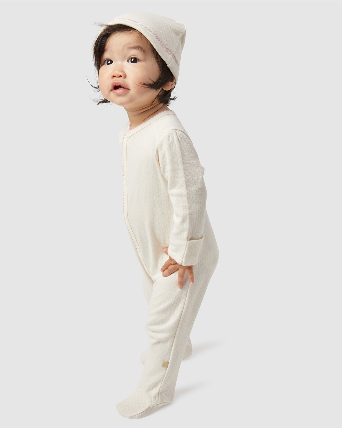 Baby Hat Rory Onesie Set In Rose Water